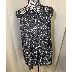 Express Women’s Medium Black & White Halter style blouse sleeveless tank NWT